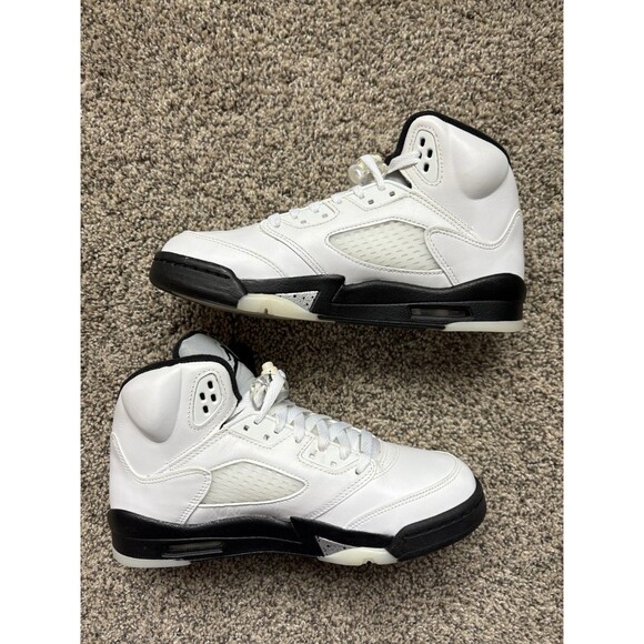 Nike Air Jordan 5 Retro White Black Size 6.5 Youth (Size 8 Women's) - Picture 2 of 10